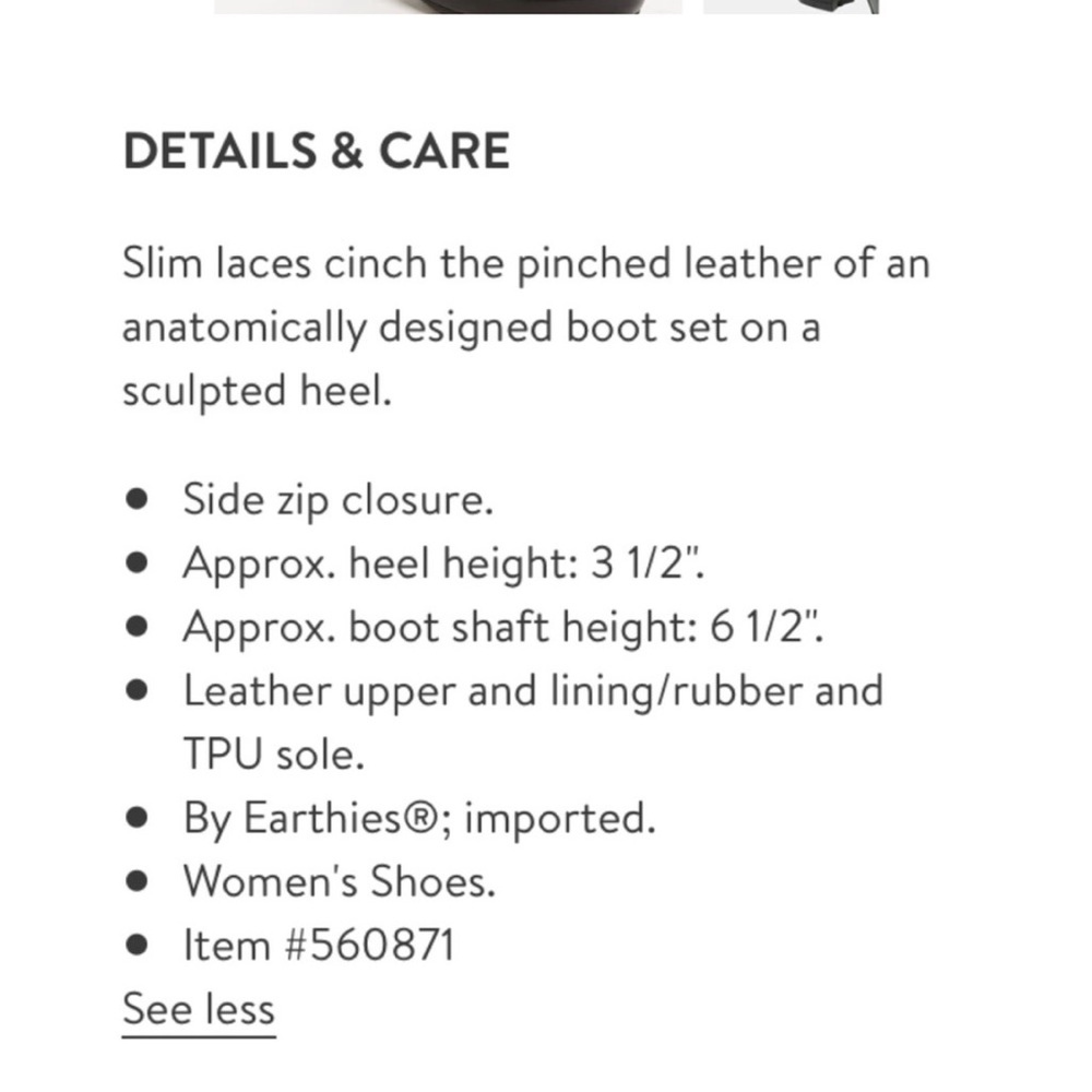 Earthies Elganza ankle heeled boots cos-play stylish old timey soft leather sz 7 - Picture 10 of 11